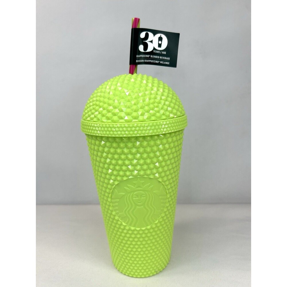 Starbucks 30 Years Frappuccino Studded Green Dome Lid Cold Cup 16 Oz